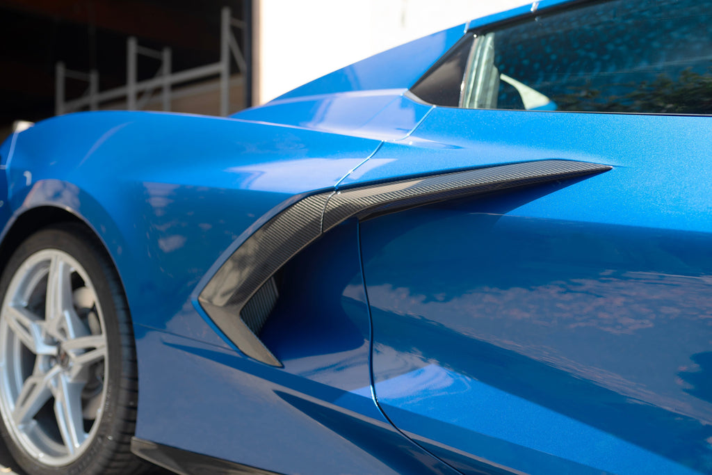 2020–2024 Chevrolet Corvette C8 Carbon Fiber Side Scoop Trim (Pair)