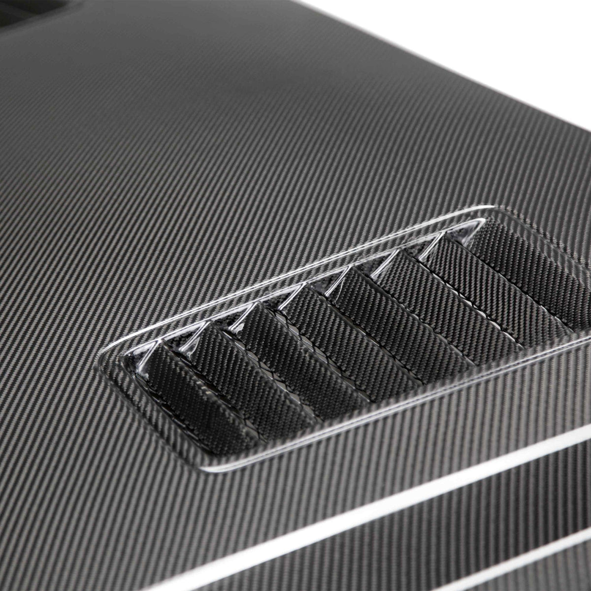 2015–2017 Ford Mustang Carbon Fiber Hood – Type-SN (Double-Sided)