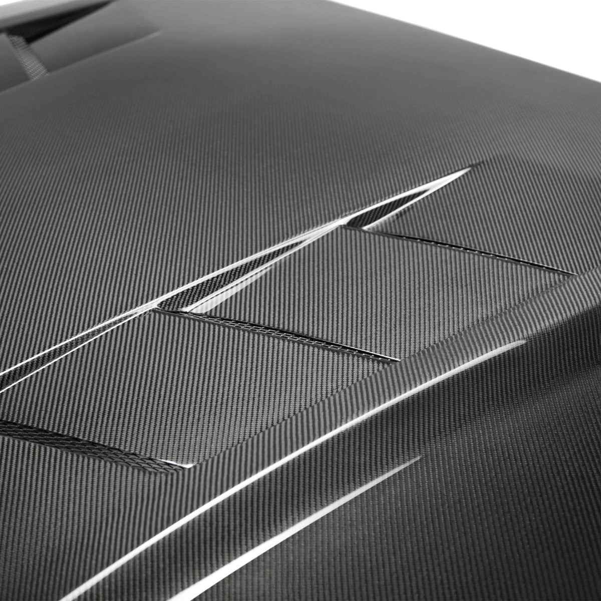 2018–2023 Ford Mustang Type-SA Heat Extractor Double-Sided Carbon Fiber Hood