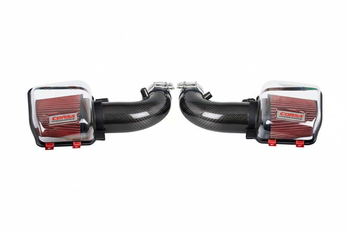 Corsa 24+ Ford Mustang GT 5.0L V8 Cold Air Intake with DryTech Air Filters - Glossy