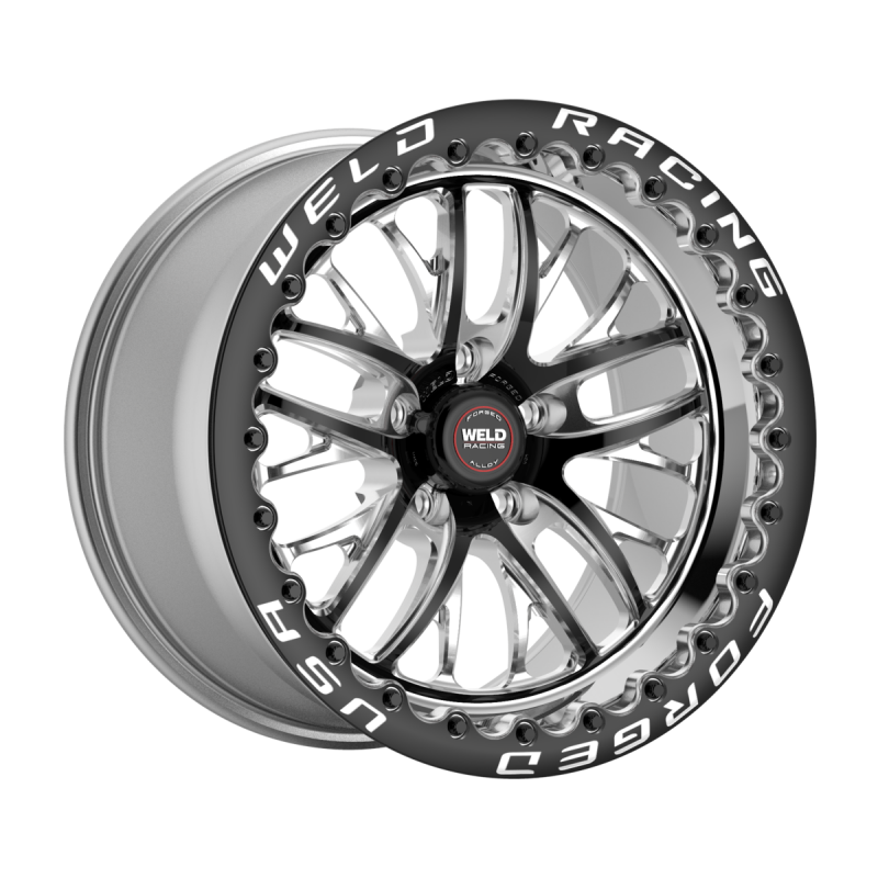 Weld S82 Beadlock 17x10.5/5x120/7.7 BS/3.18 HB - Black Center - Polished Shell - Black SBL Wheel