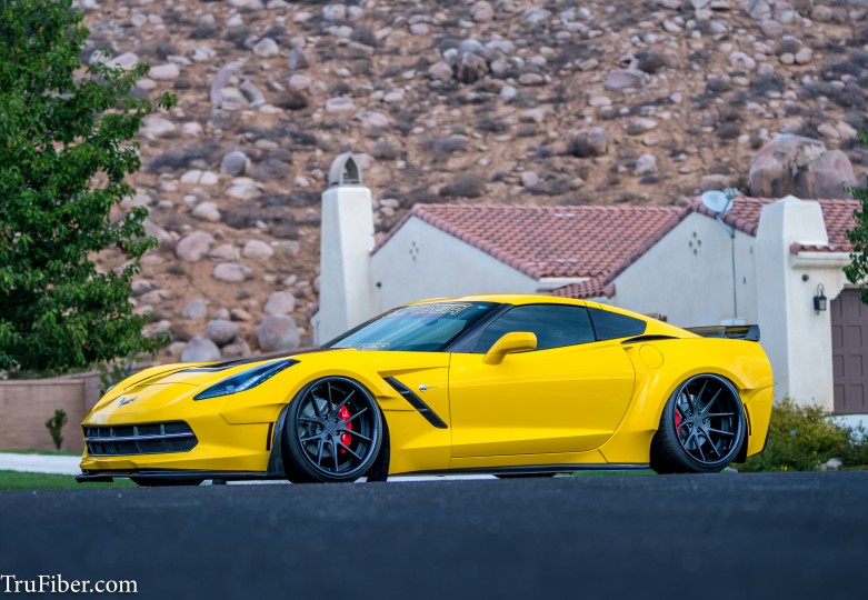 C7 Corvette Carbon Fiber / Fiberglass LG282-T Wide Body Front Fender Flares - EXCLUSIVE