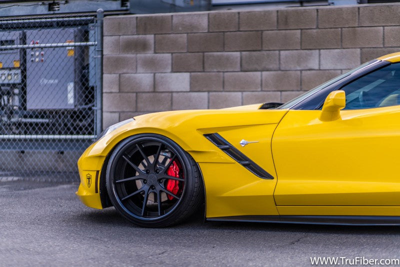 C7 Corvette Carbon Fiber / Fiberglass LG282-T Wide Body Front Fender Flares - EXCLUSIVE
