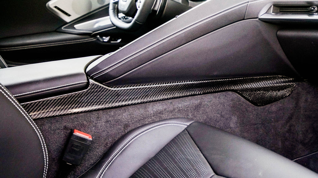 C8 Corvette Carbon Fiber LG566 Center Console Lower Side Panels - EXCLUSIVE