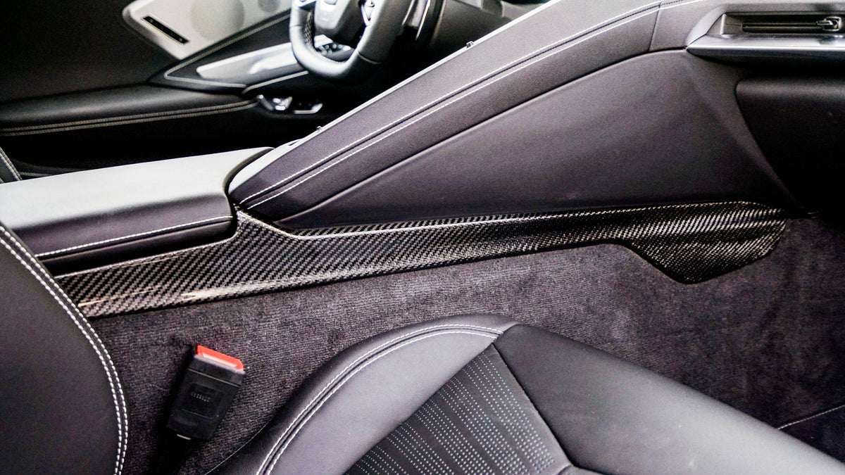 C8 Corvette Carbon Fiber LG566 Center Console Lower Side Panels - EXCLUSIVE