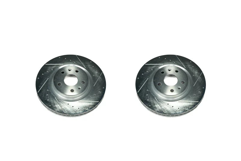 C8 Corvette Z51 Powerstop Evolution Drilled & Slotted Rotors - Front