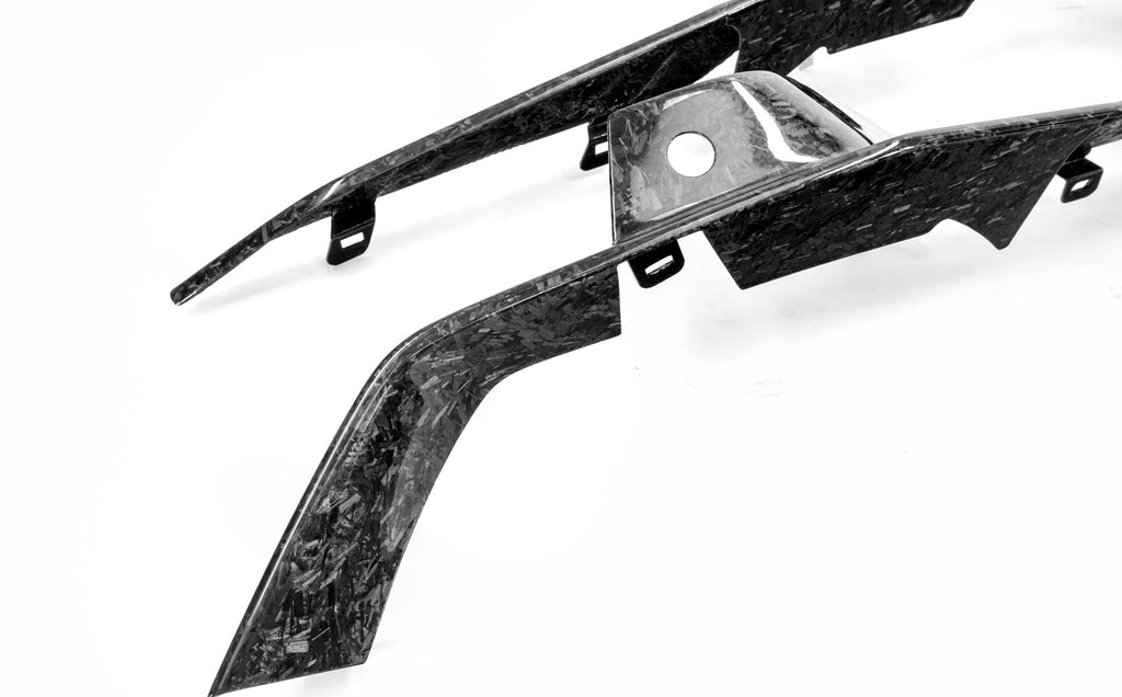 C8 Z06 Forged Fiber LG591 Front Bumper Upper Grill Deflectors - EXCLUSIVE