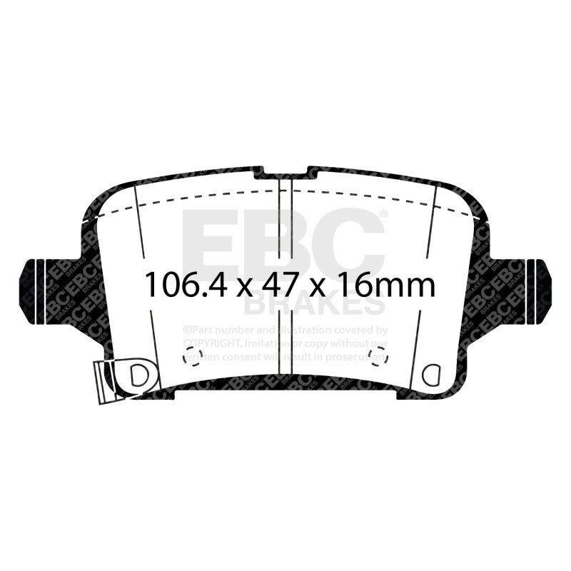 EBC 2016+ Chevrolet Cruze 1.4L Turbo (10.9in Front Rotor) Yellowstuff Rear Brake Pads