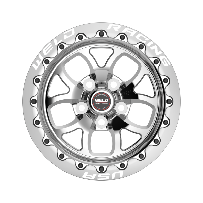 Weld S76 Beadlock 15x10/5x114.3/7.5 BS/3.18 HB-Polished Center-Polished Shell-Black SBL MT Wheel