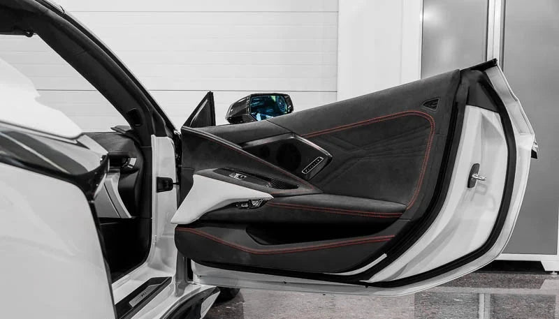 C8 Corvette Carbon Fiber Door Kick Panel Overlay