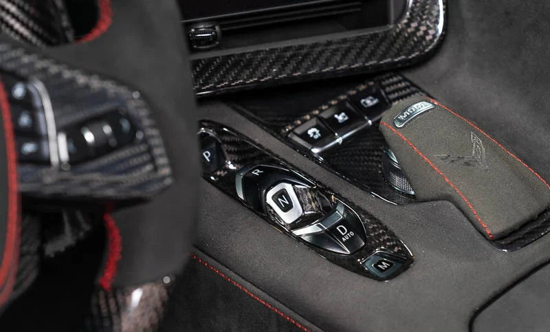 C8 Corvette Carbon Fiber Transmission Control Outer Trim
