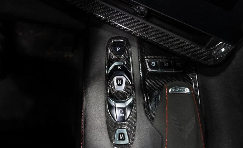 C8 Corvette Carbon Fiber Transmission Control Outer Trim