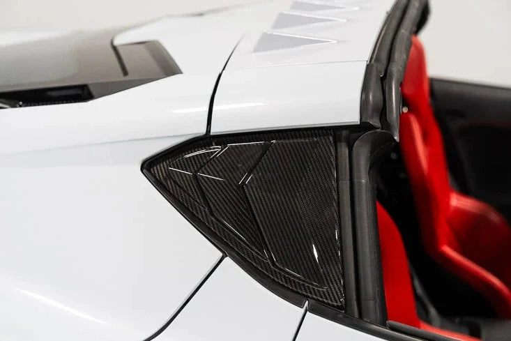 C8 Corvette Vented Carbon Fiber B-Pillar Trim Overlays – Coupe