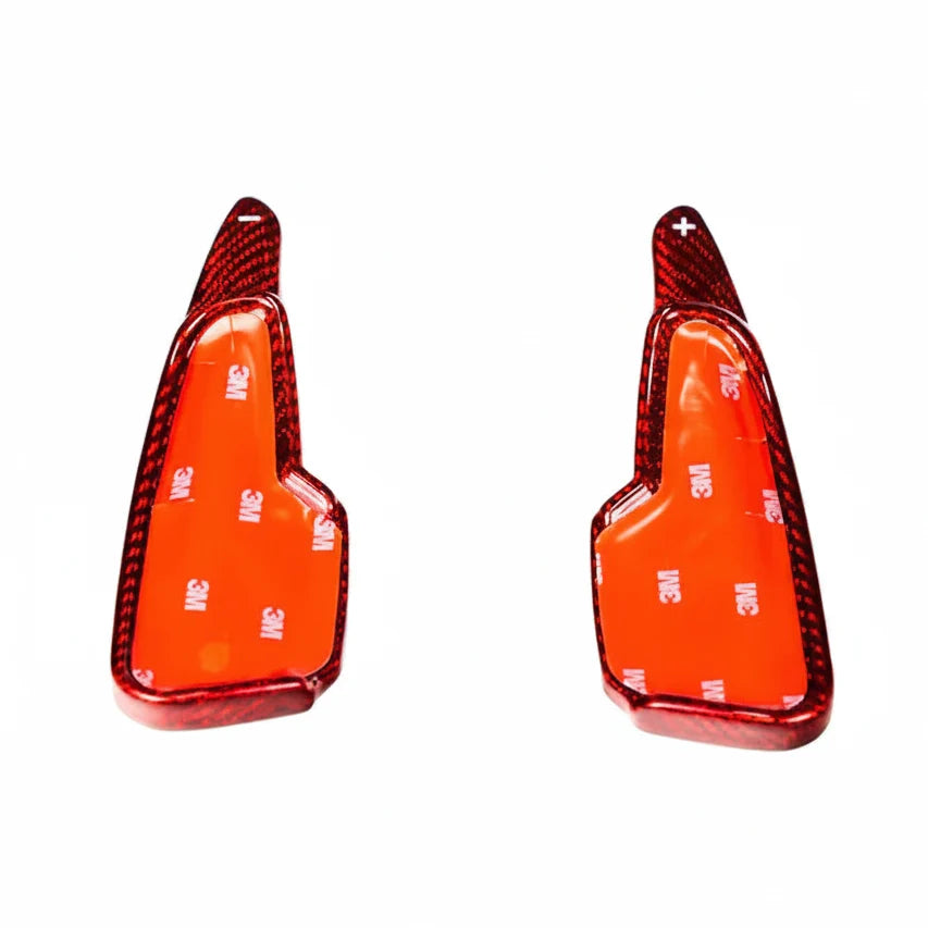 Corvette C8 Stingray Carbon Fiber Paddle Shifter Extenders - Red, Blue, Silver, Forged