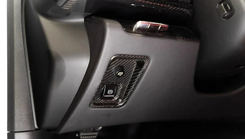 C8 Corvette Red Carbon Fiber Parking Brake Cover