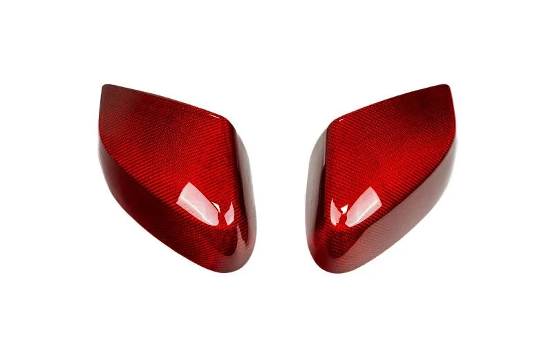 Corvette C8 Red Carbon Fiber Mirror Cap Overlays