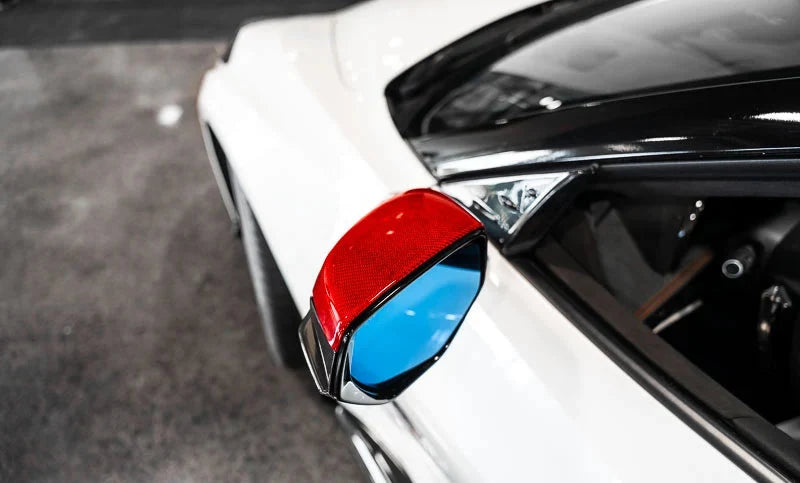 Corvette C8 Red Carbon Fiber Mirror Cap Overlays