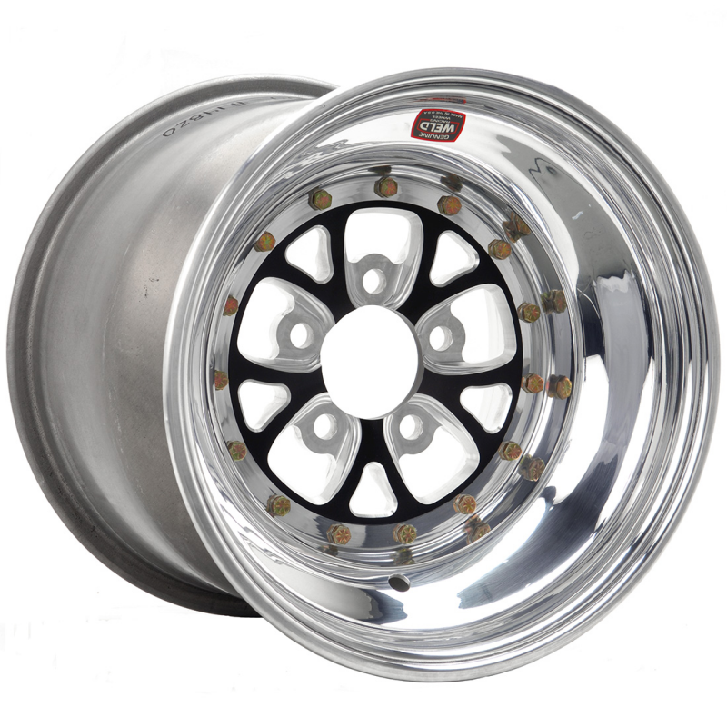 Weld V-Series 16x16 / 5x4.75 / 5 BS / 3.18 HB - Black Center - Polished Shell - Non-BL Wheel
