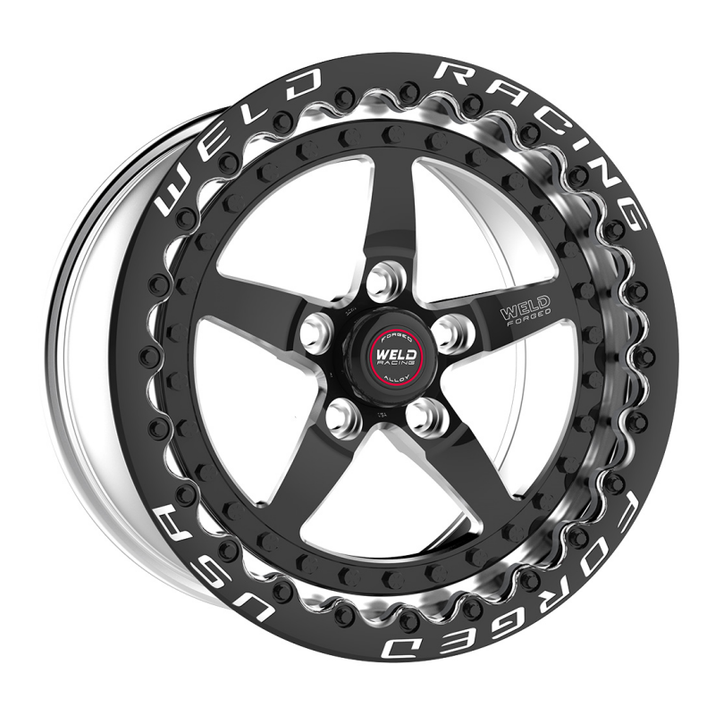 Weld Weldstar Beadlock 15x8/5x4.75/4.5 BS/3.18 HB-Black Center-Polished Shell-Black SBL MT Wheel