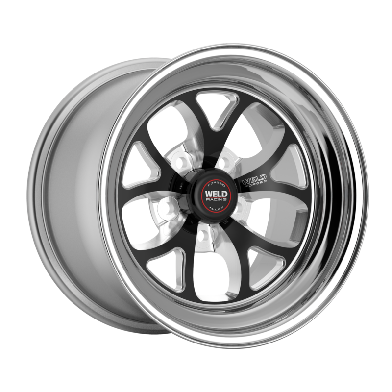 Weld S76 15x10 / 5x120.65 / 5.5 BS / 3.18 HB - Black Center - Polished Shell - Non-BL Wheel