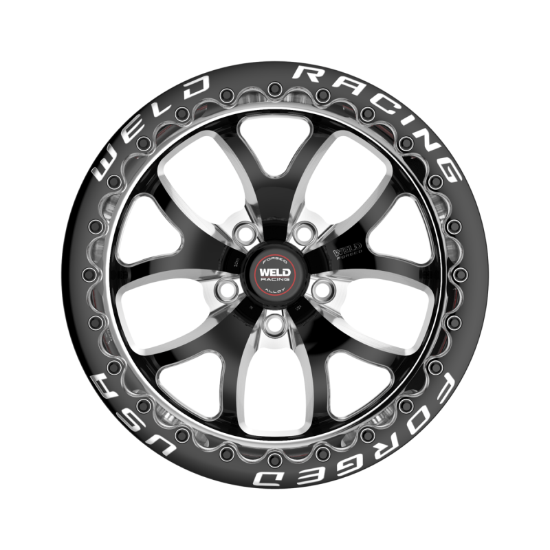 Weld S76 Beadlock 17x10.5/5x120.65/8.3 BS/3.18 HB - Black Center - Polished Shell - Black SBL Wheel