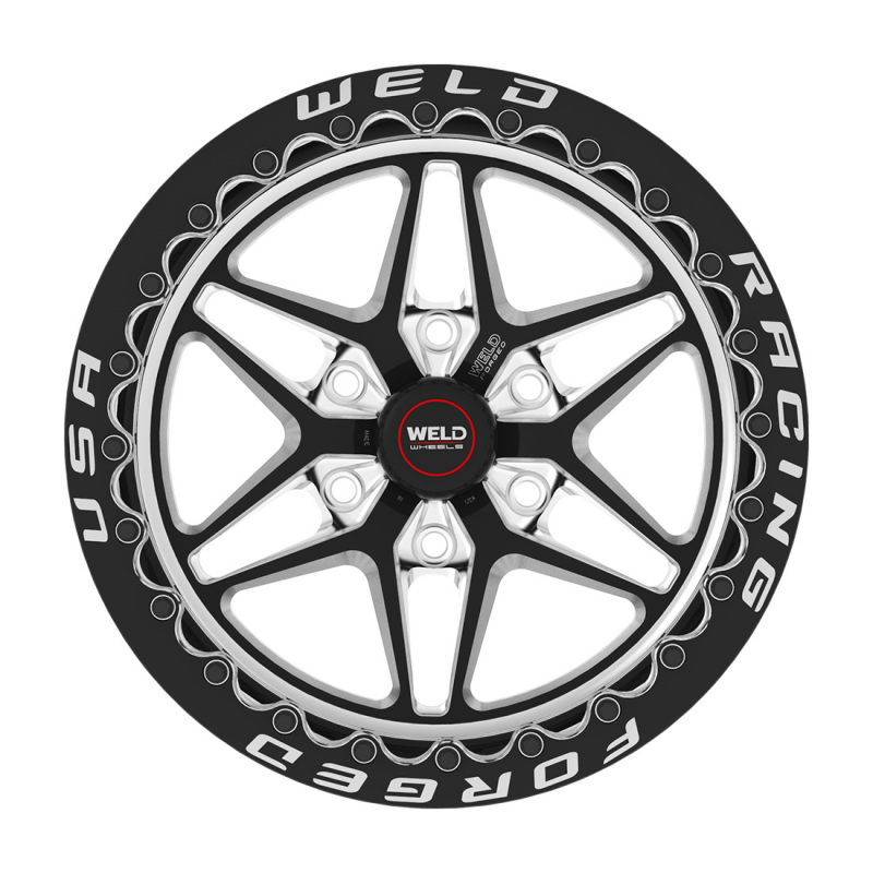 Weld S81 HD Beadlock 15x10/6x139.7/6.5 BS/3.54 HB-Black Center-Polished Shell-Black SBL MT Wheel
