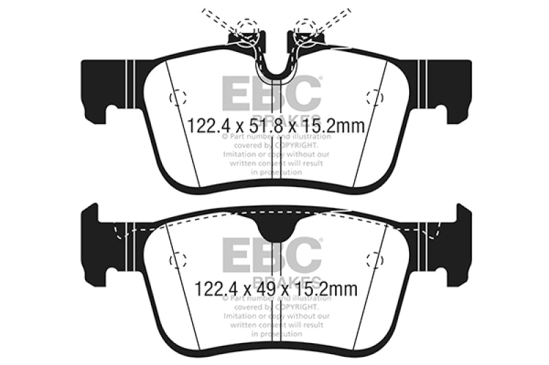EBC 2017+ Volvo S90 2.0L Turbo Yellowstuff Rear Brake Pads