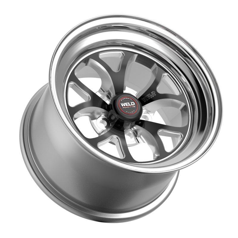 Weld S76 15x10 / 5x120.65 / 5.5 BS / 3.18 HB - Black Center - Polished Shell - Non-BL Wheel