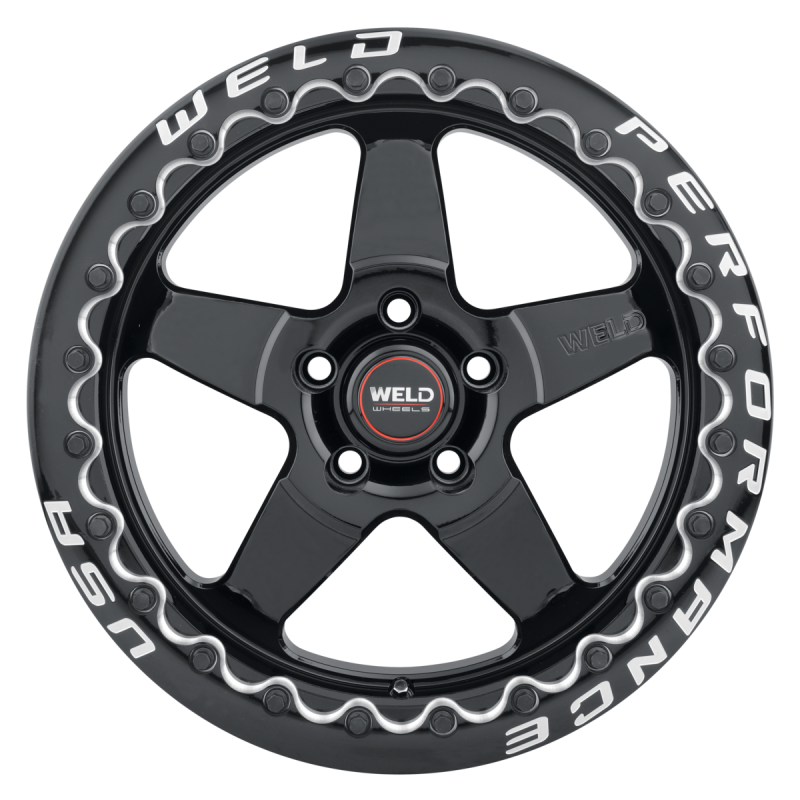 Weld S904 17X10 Ventura Drag Beadlock 5X120 ET45 BS7.15 Gloss Black MIL