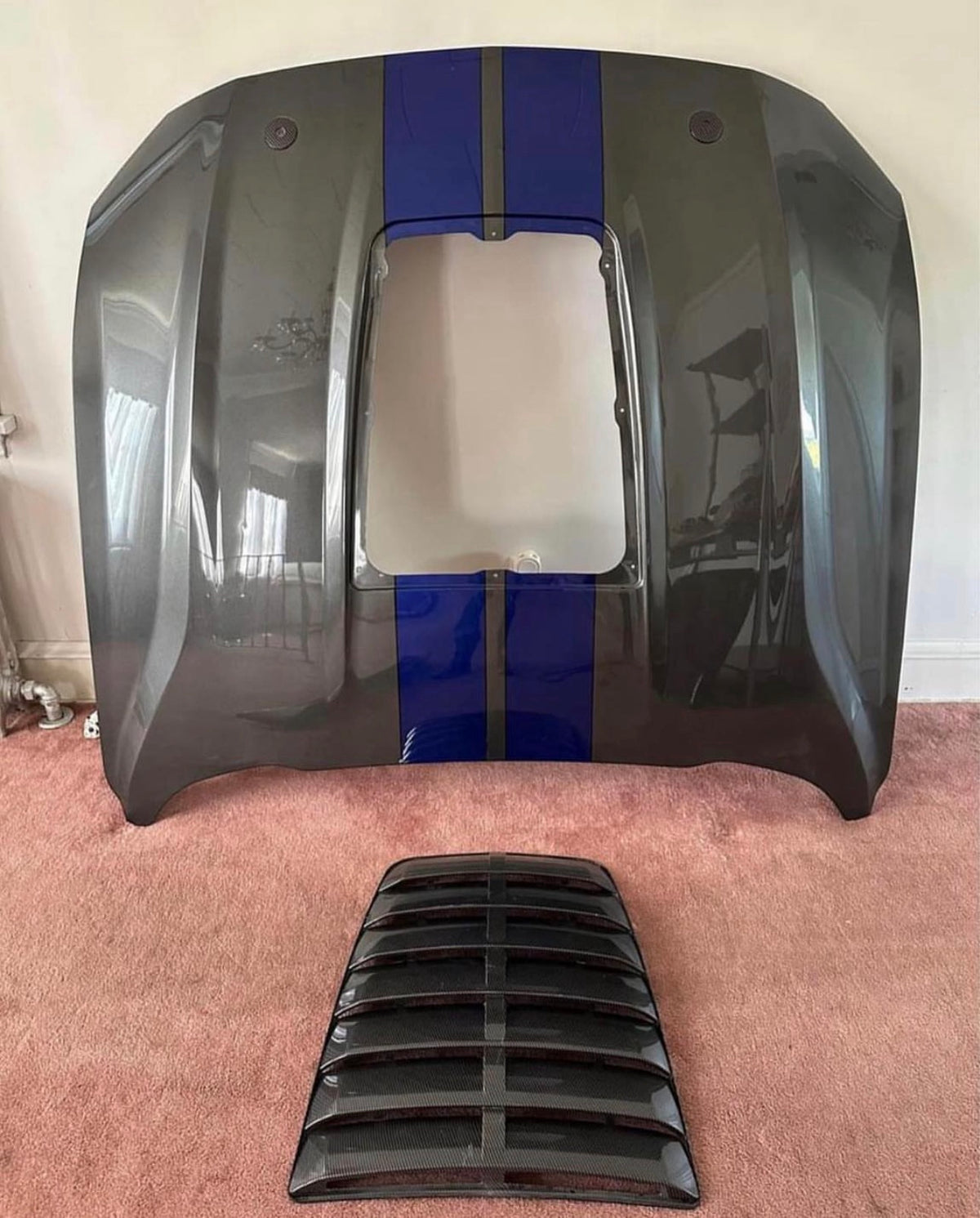 2018–2023 Ford Mustang GT500 Style Hood with Window Opening image 0