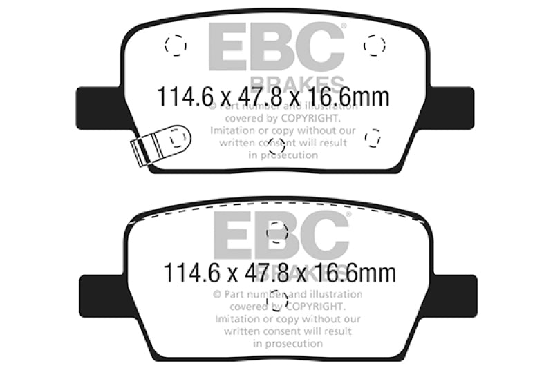 EBC 2018+ Chevrolet Traverse 2.0L Turbo Greenstuff Rear Brake Pads