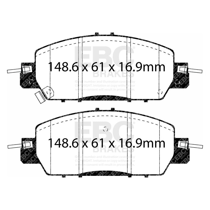 EBC 2016+ Honda Accord LX Sedan 2.4L Redstuff Front Brake Pads