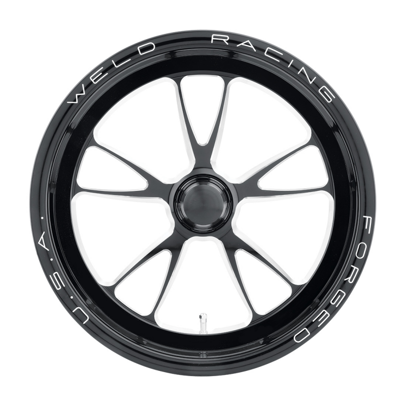 Weld Full Throttle Frontrunner 17x3.5 / Strange Spindle / 0 BS - Gloss Black Milled - Non-BL Wheel