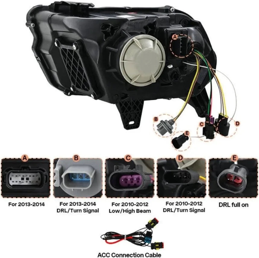 2010-2014 Ford Mustang S197 Dual LED Projector Headlights – Black Housing image 5