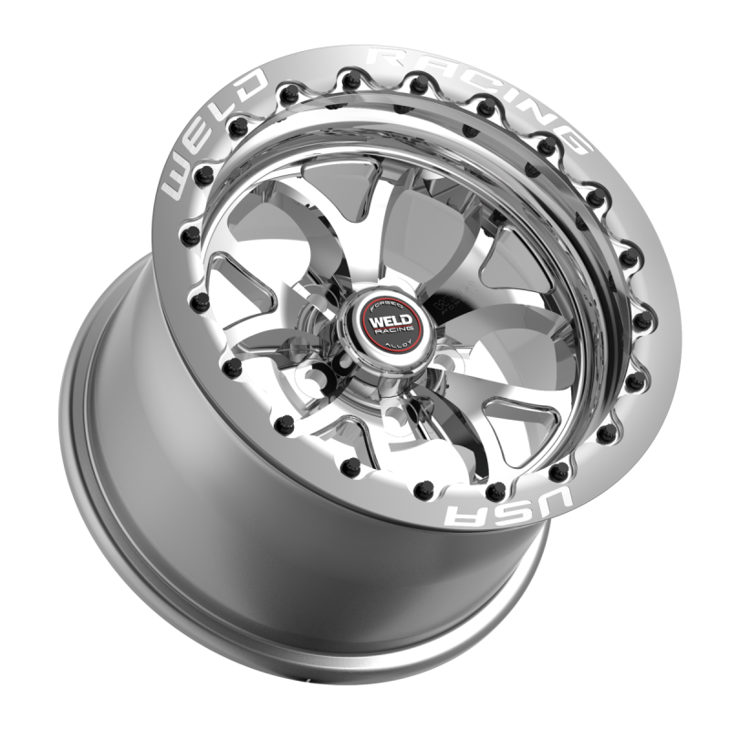 Weld S76 Beadlock 15x10/5x120/7.5 BS/3.18 HB-Polished Center-Polished Shell-Black SBL MT Wheel