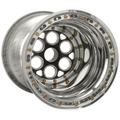Weld Magnum Sprint 15x18/42-Spline/7 BS-Black Cntr-Pol. Shell-Pol. OBL Knurled-Polished Cover Wheel