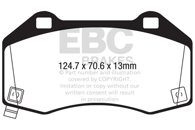 EBC 2017+ Fiat 124 Spider 1.4L Turbo Abarth Redstuff Front Brake Pads