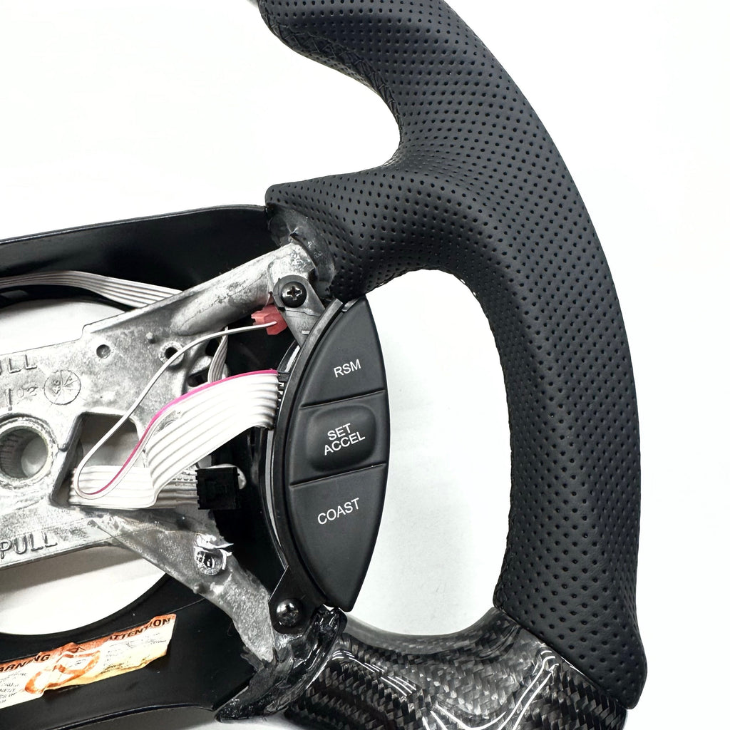 1999-2004 Ford F-150 Lightning Carbon Fiber Steering Wheel - Black Stitching image 3