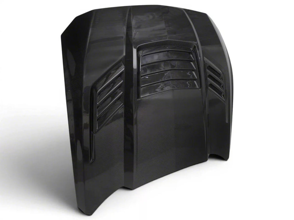 2015–2023 Ford Mustang Super Snake Style Carbon Fiber Hood image 0