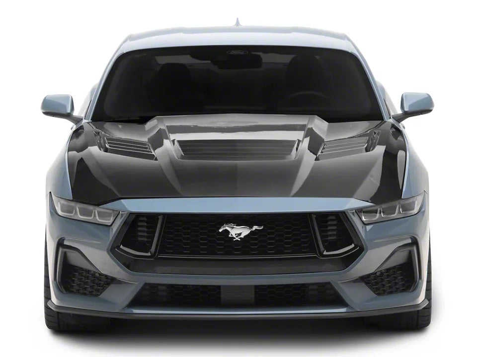2015–2023 Ford Mustang Super Snake Style Carbon Fiber Hood image 3