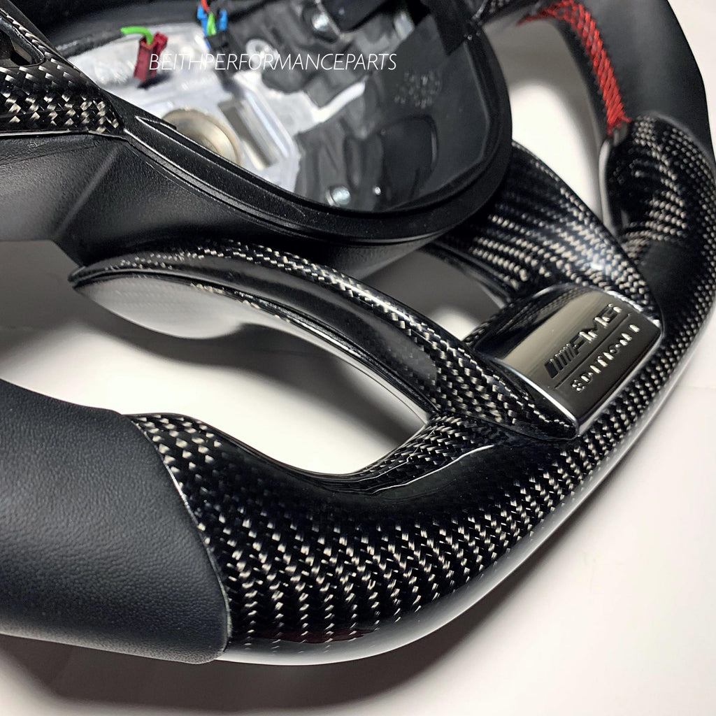 2015-2018 Mercedes C-Class W205 – Carbon – Red Stitching