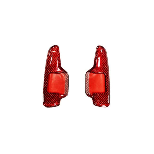 C8 Corvette Carbon Fiber Paddle Shifter Covers - Red