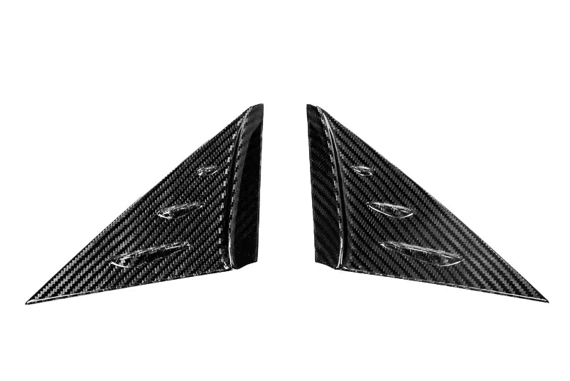 C8 Corvette Carbon Fiber Anti-Buffeting A-Pillar Trim Overlays