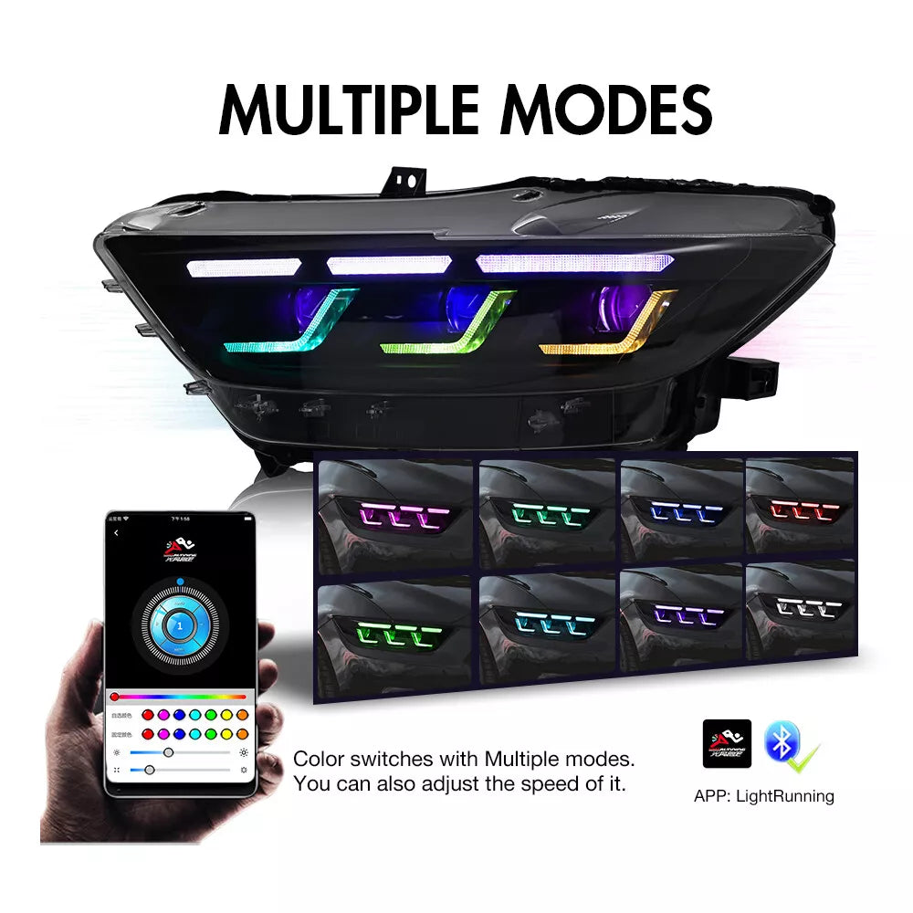 2015-2017 Ford Mustang S650 Style Headlights - Flow Series