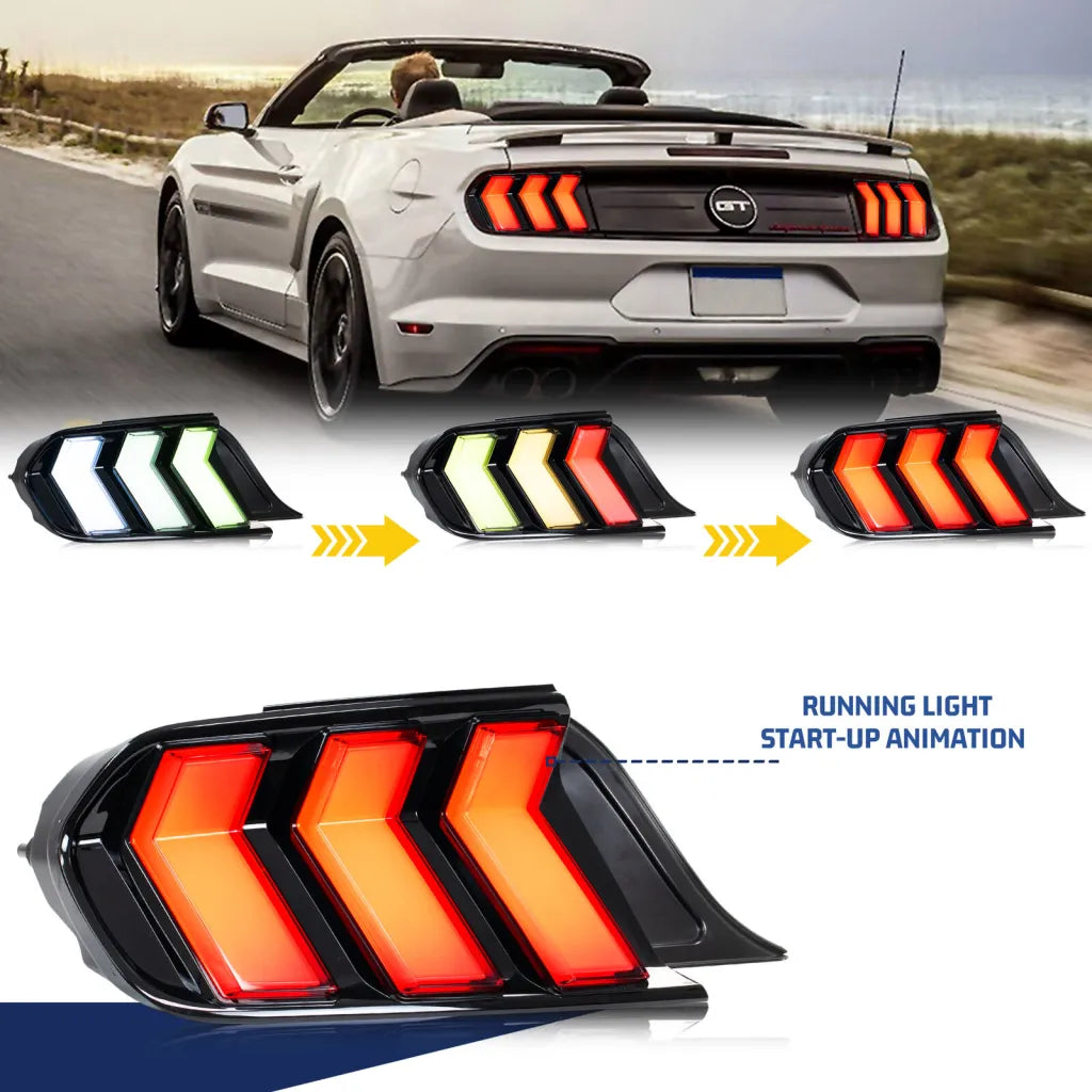 2015-2023 Ford Mustang S650 Style Tail Lights RGB DRL Animation