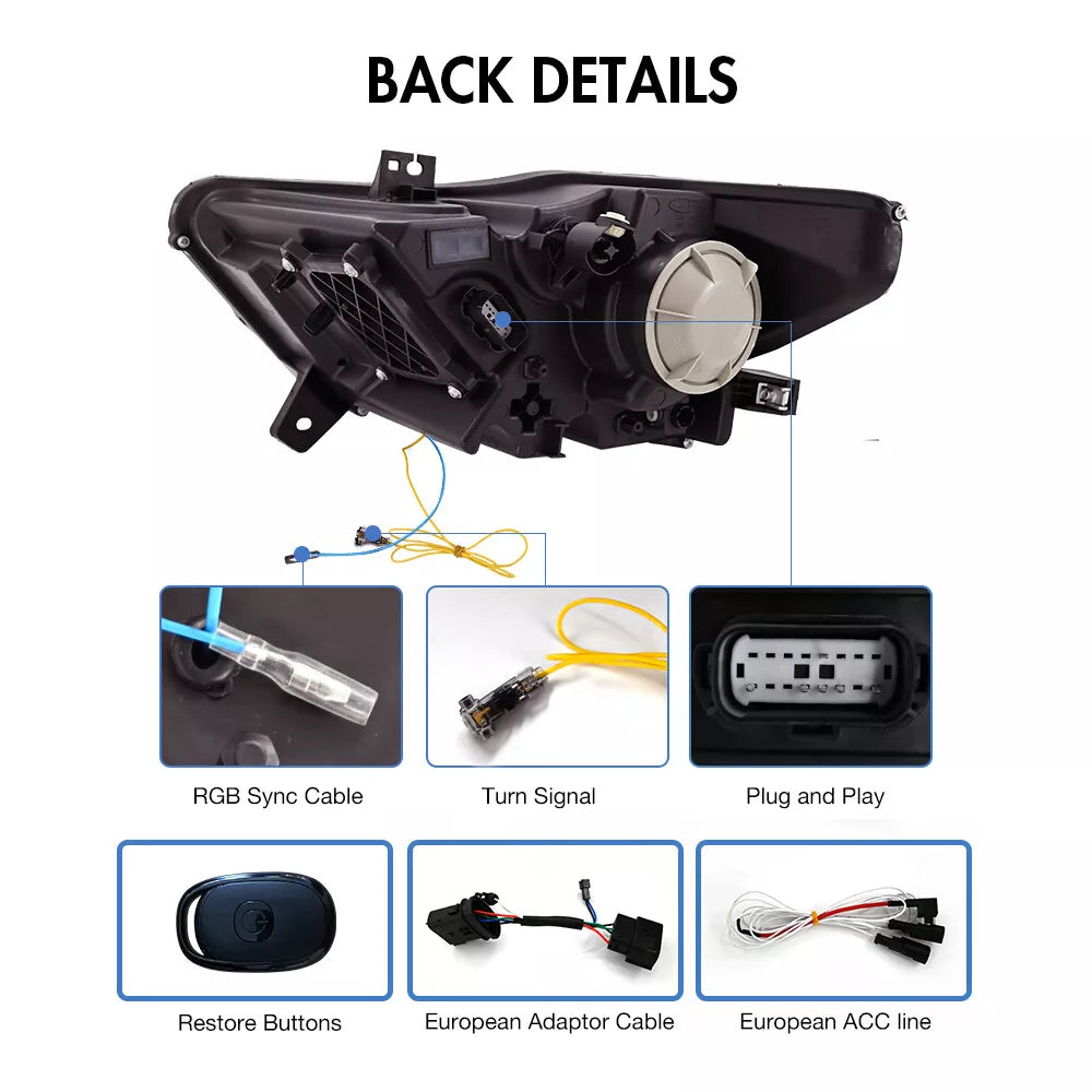 2015-2017 Ford Mustang S650 Style Headlights - Flow Series