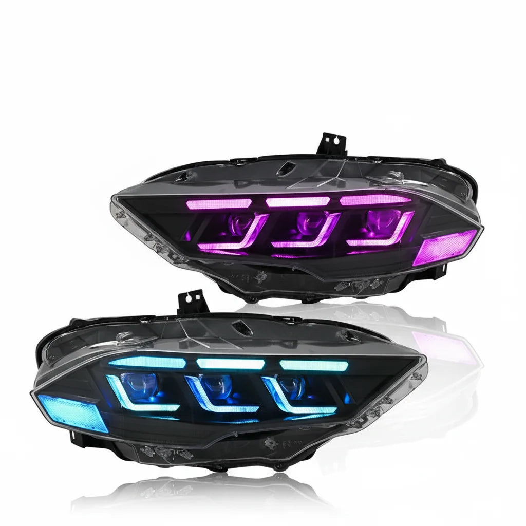 2018–2023 Ford Mustang S650 Style Headlights – Flow Series