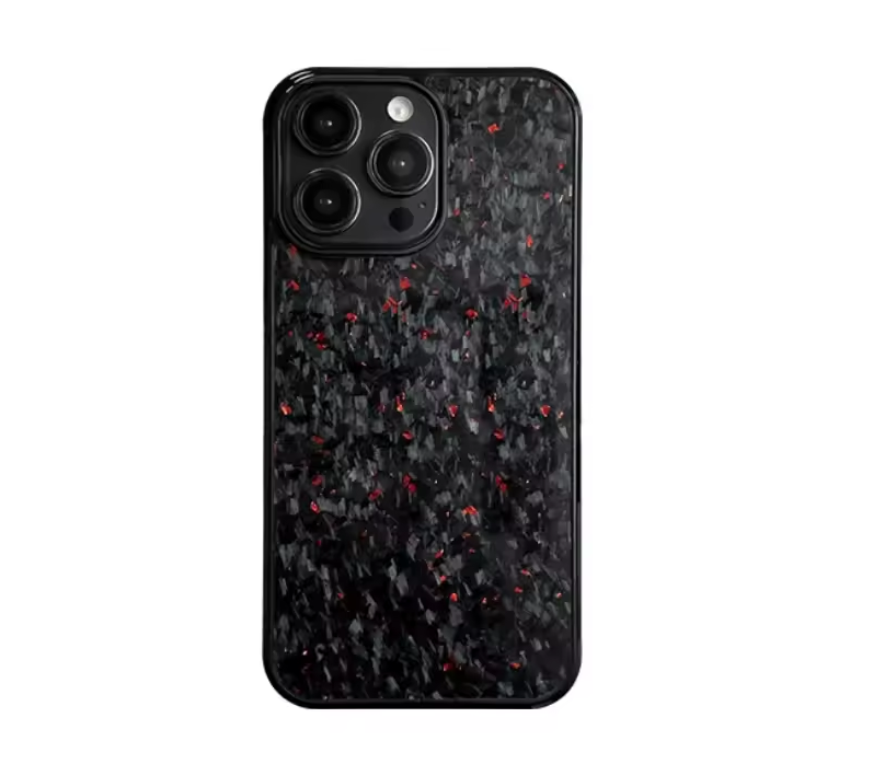 Forged Carbon Fiber with Red Flakes - Phone Case