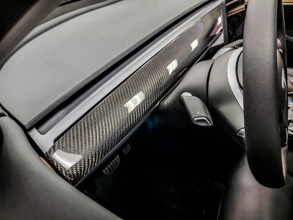 Tesla Model 3 & Y Carbon Fiber LG570 Dash Panel Cover - EXCLUSIVE