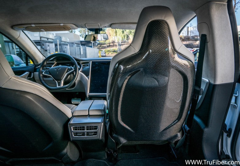 Tesla Model S & X Carbon Fiber LG248 Seat Back Cover - EXCLUSIVE